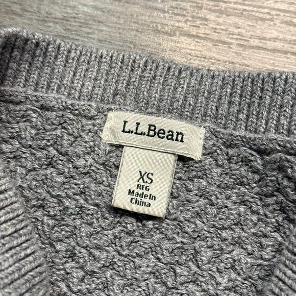 L.L. Bean Women's Basketweave Knit Sweater - Grey - Picture 2 of 5